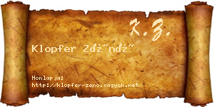 Klopfer Zénó névjegykártya